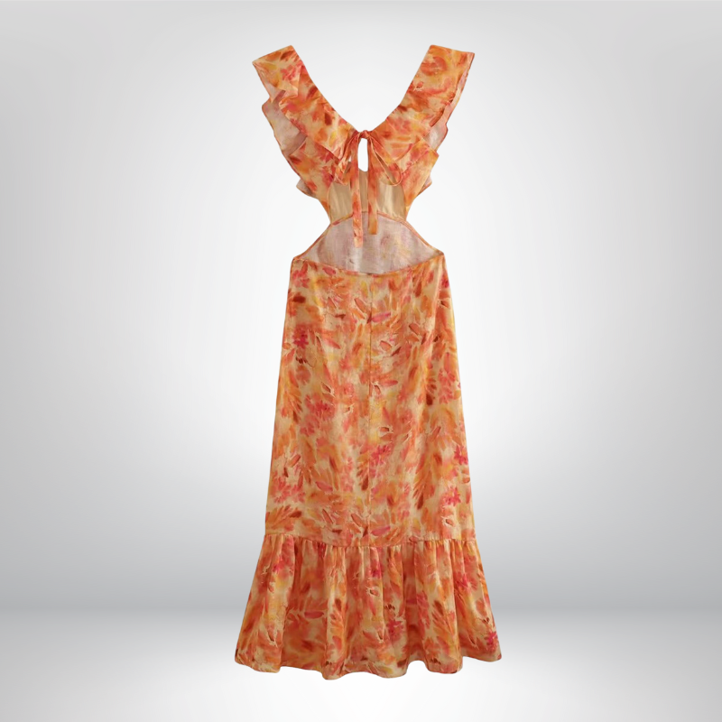 AMARA | Sukienka maxi w falbanki