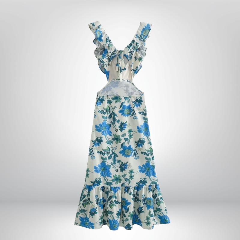 AMARA | Sukienka maxi w falbanki