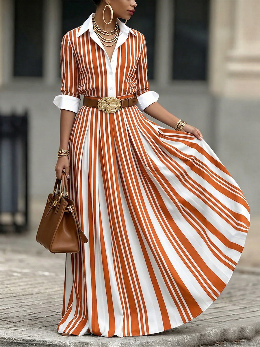 AMELIA | Sukienka maxi w paski 0