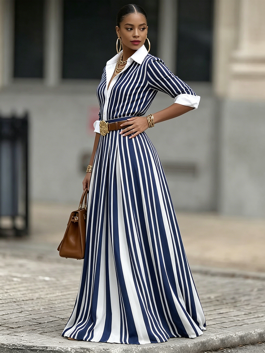AMELIA | Sukienka maxi w paski 3