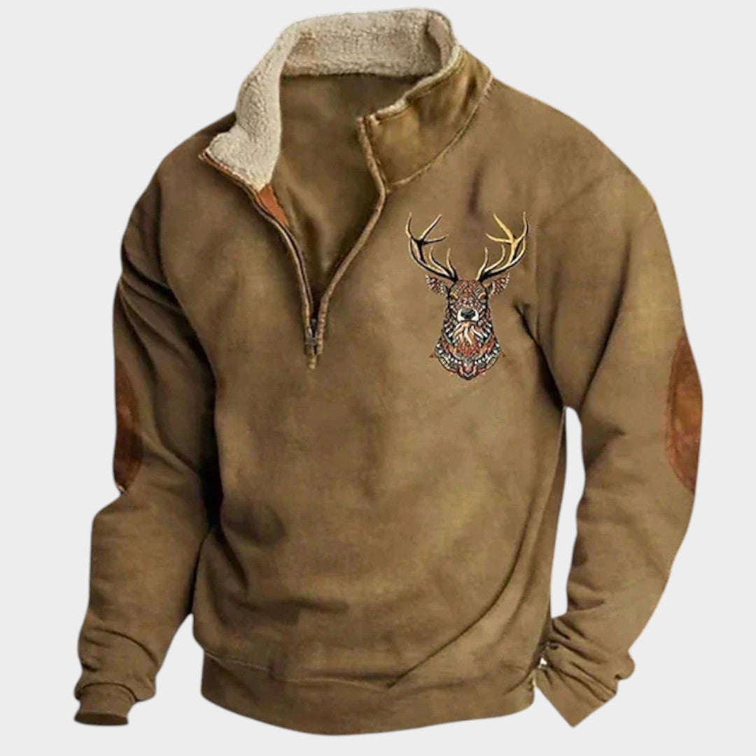 GASPAR | Sweter z haftem plemiennym