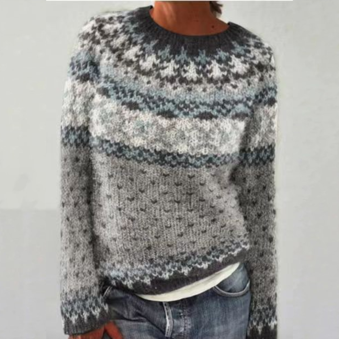 JOLANTA | Sweter oversize w nordyckie wzory