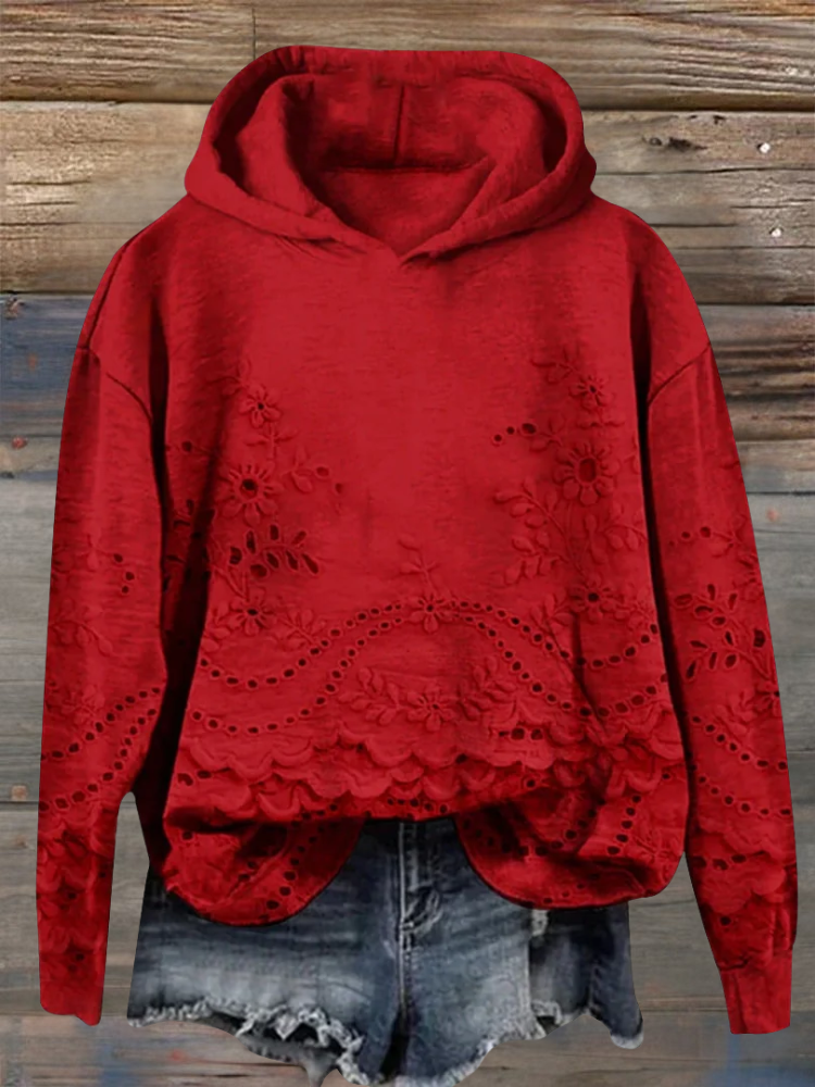 LENA | Bluza z haftem kwiatowym