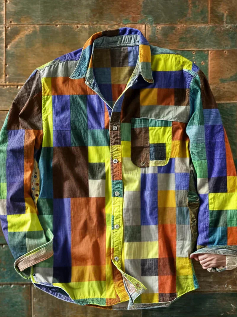 LEO | Sweter patchworkowy z kontrastowymi panelami 2