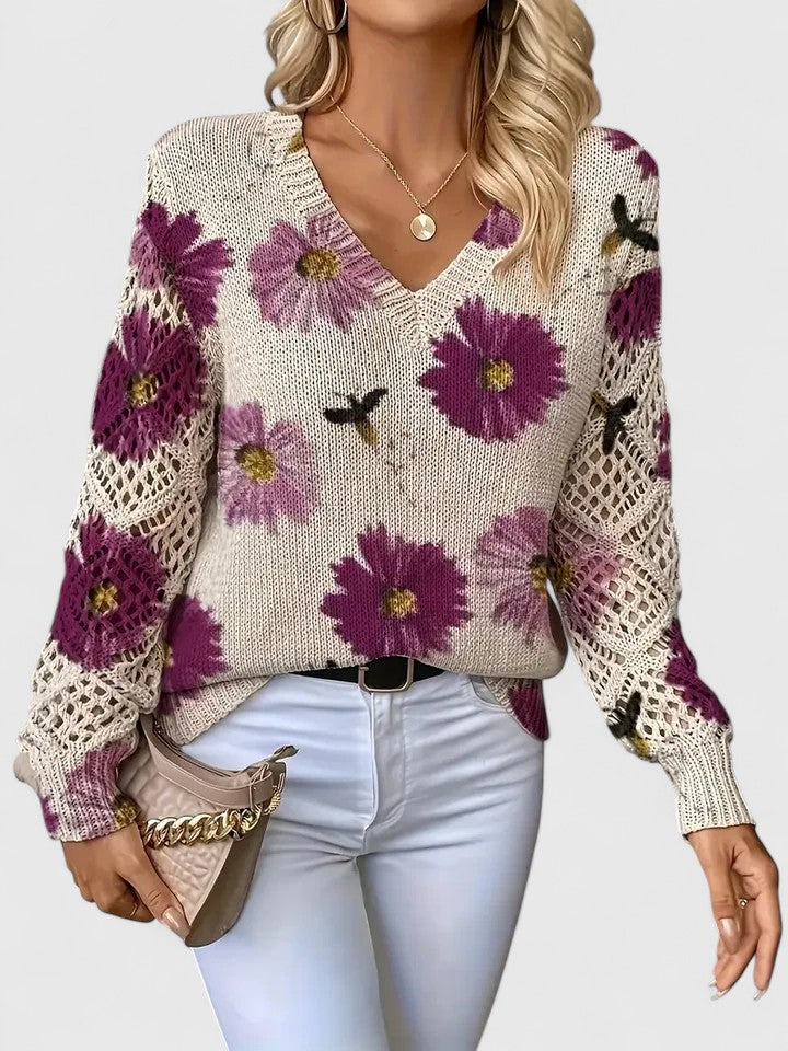 MARGARET | Sweter w kwiaty
