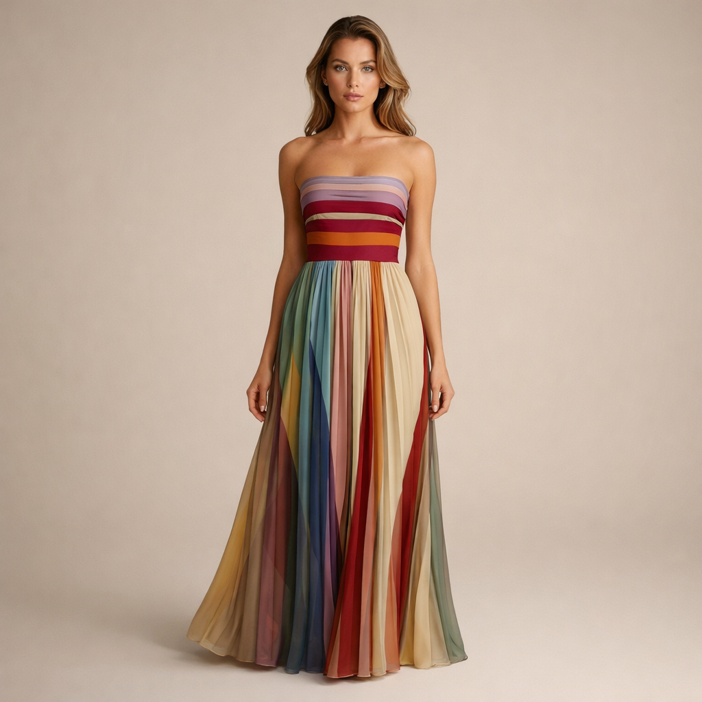 MARTA | Suknia Wieczorowa Maxi w Plisy