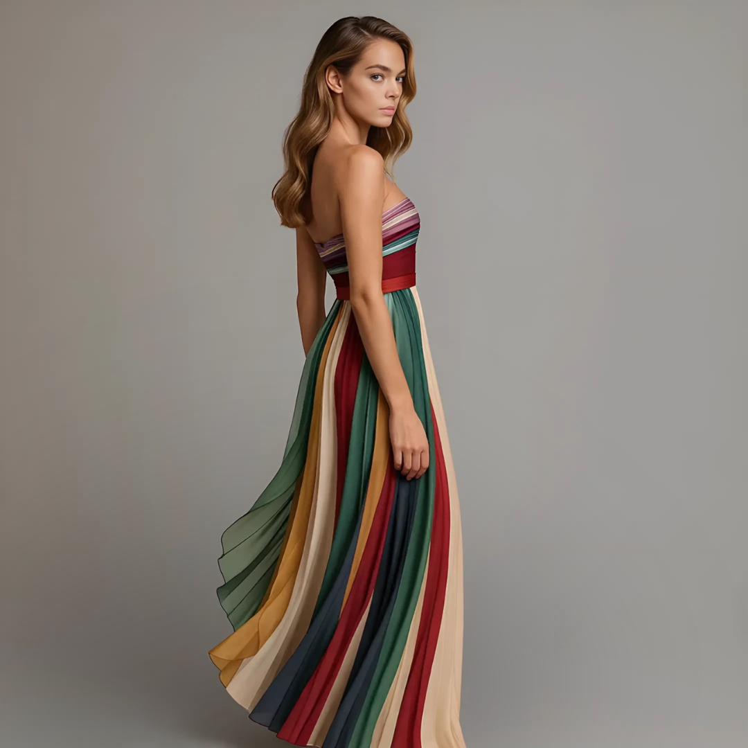 MARTA | Suknia Wieczorowa Maxi w Plisy