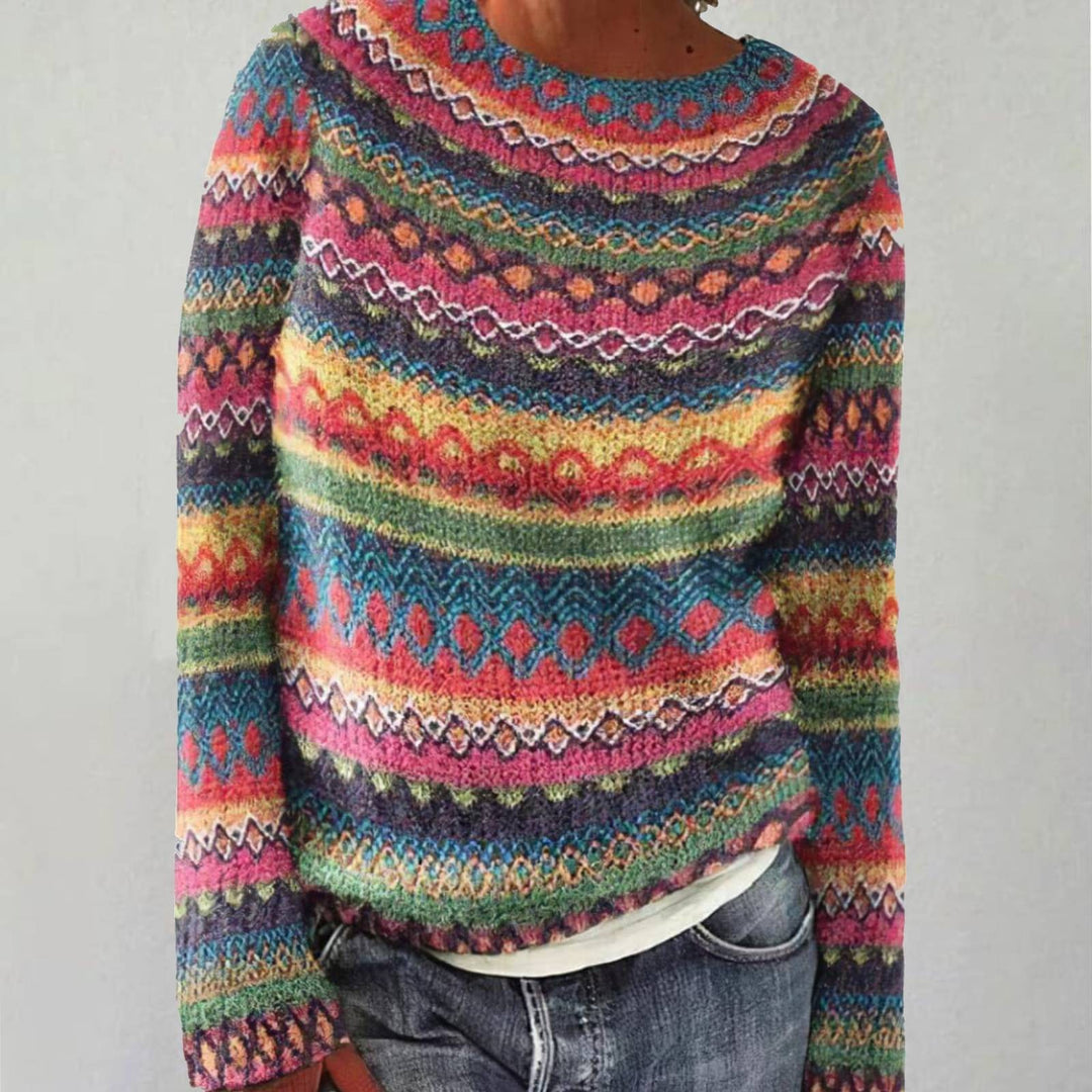 URSZULA | Sweter w kolorowy wzór