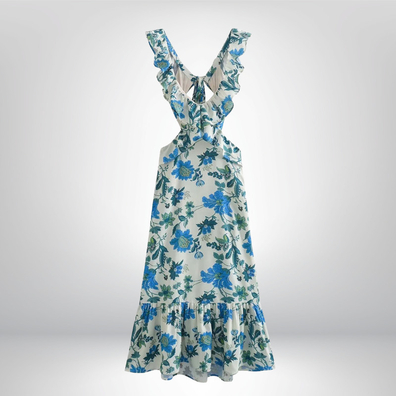 AMARA | Sukienka maxi w falbanki
