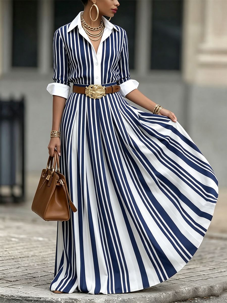 AMELIA | Sukienka maxi w paski 1