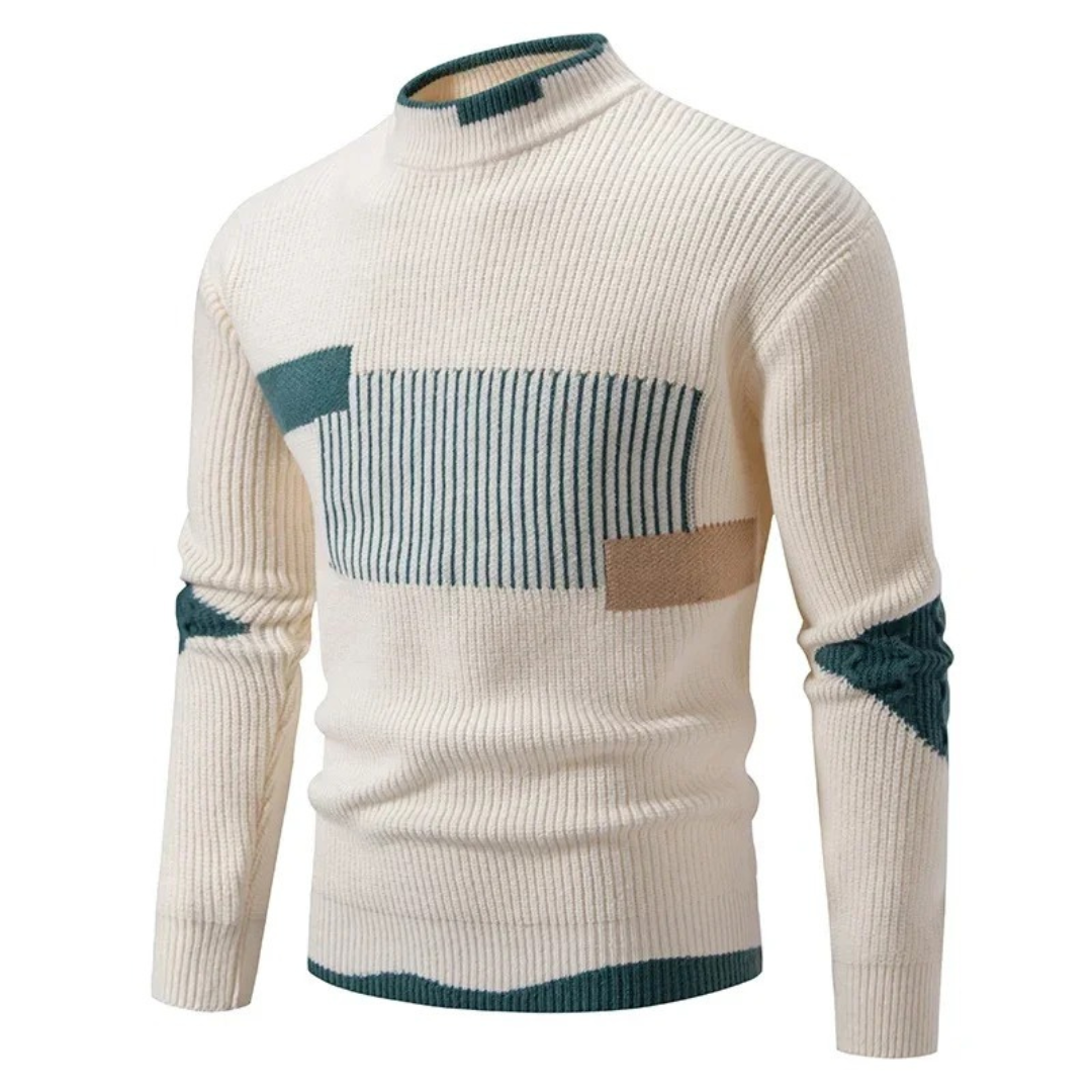 AMPARO | Sweter z geometrycznym nadrukiem