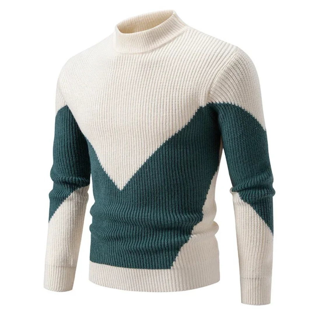 AMPARO | Sweter z geometrycznym nadrukiem