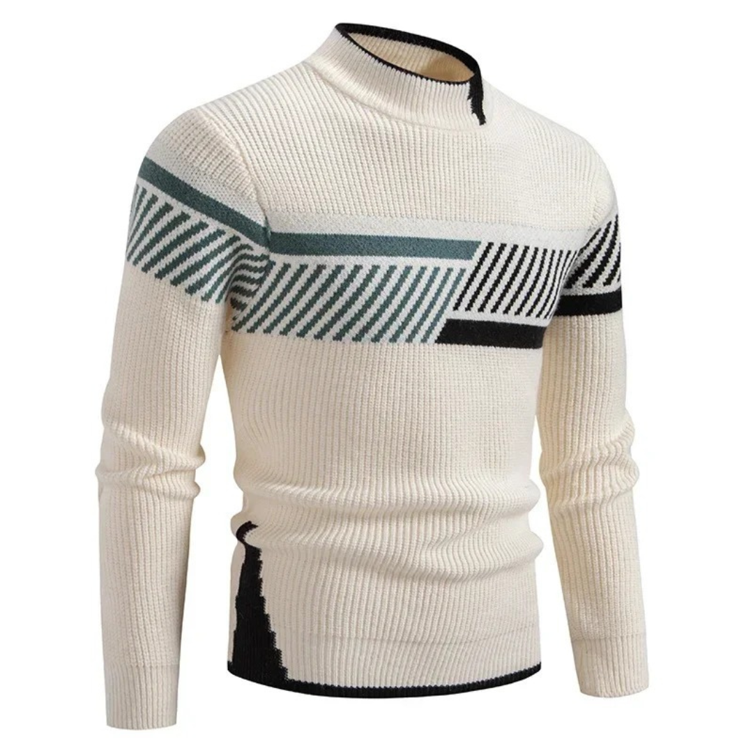 AMPARO | Sweter z geometrycznym nadrukiem