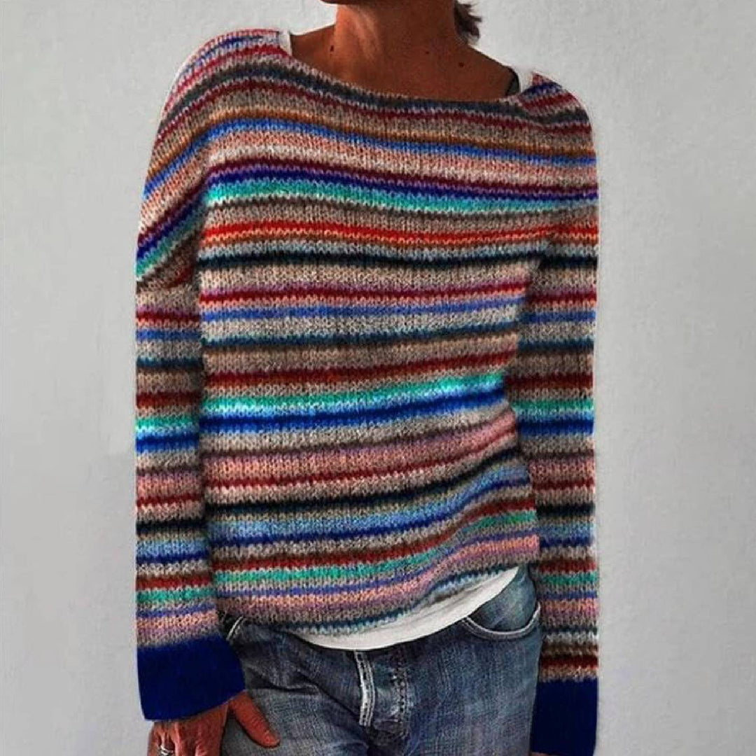 BARBARA | Sweter w paski oversize