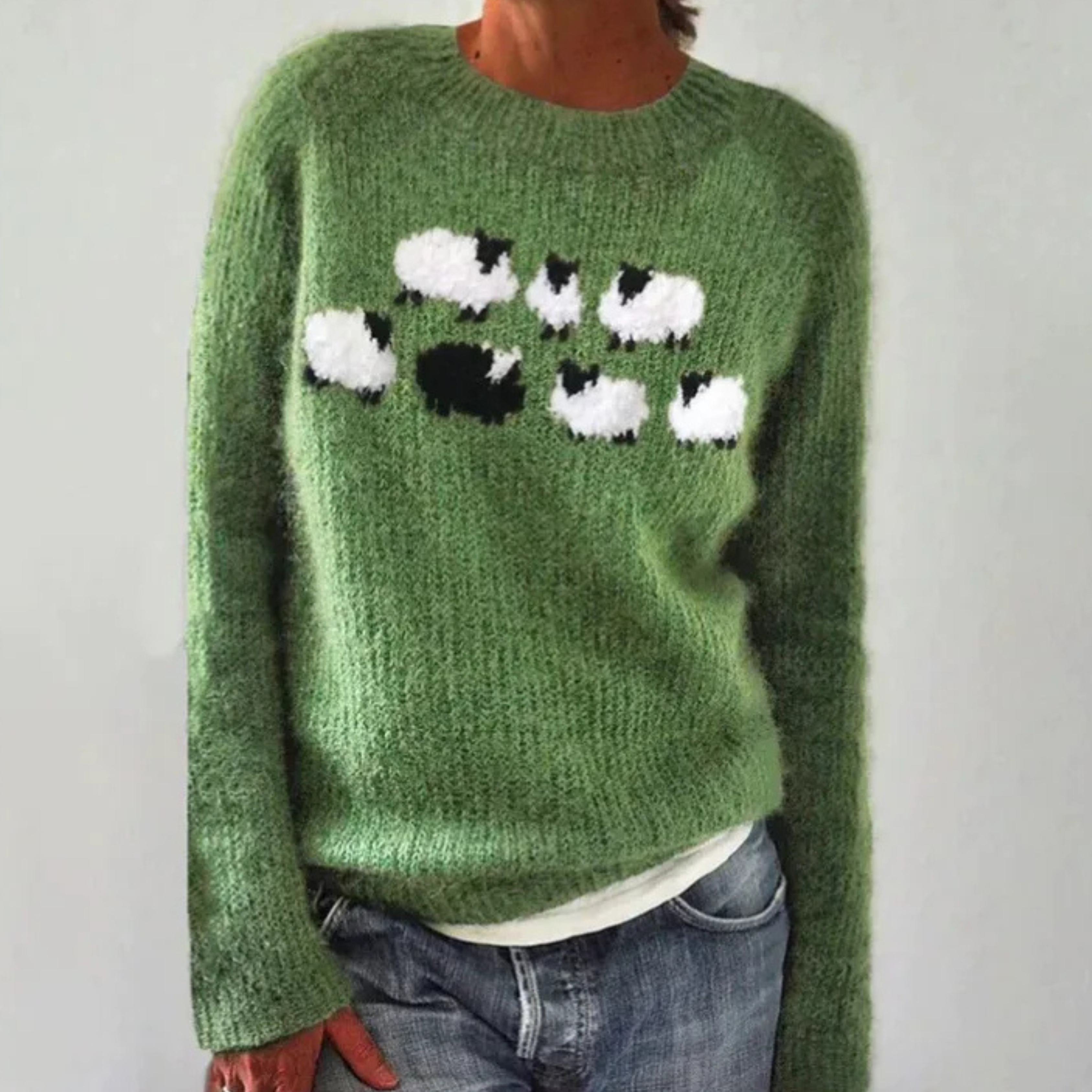 GRAŻYNA | Sweter oversize z motywem owcy