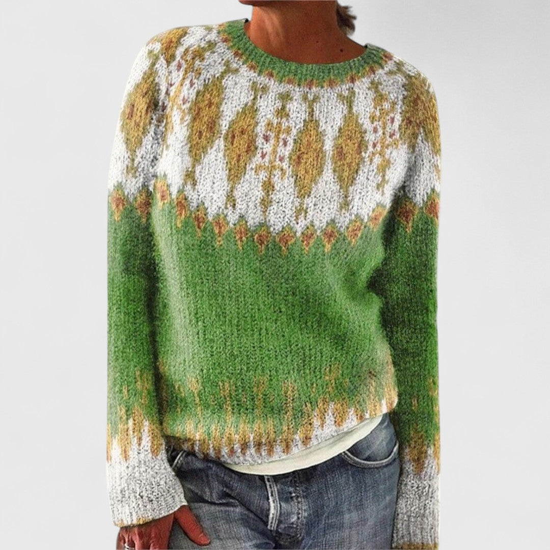 JADWIGA | Sweter oversize z wzorem