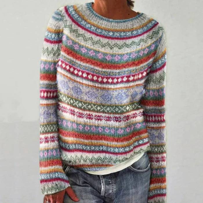 KATARZYNA | Sweter oversize w nordycki wzór