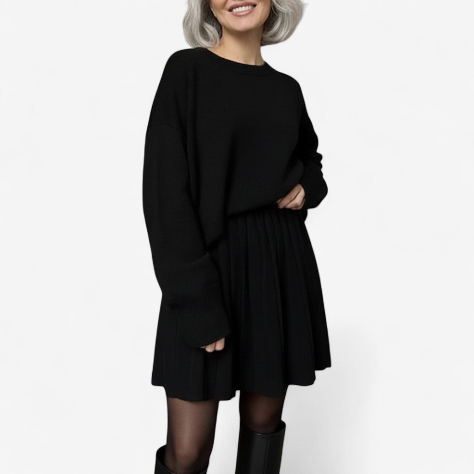 MARIE | Komplet swetrów plisowanych