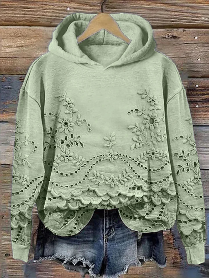 LENA | Bluza z haftem kwiatowym
