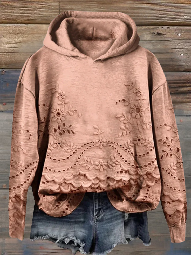 LENA | Bluza z haftem kwiatowym