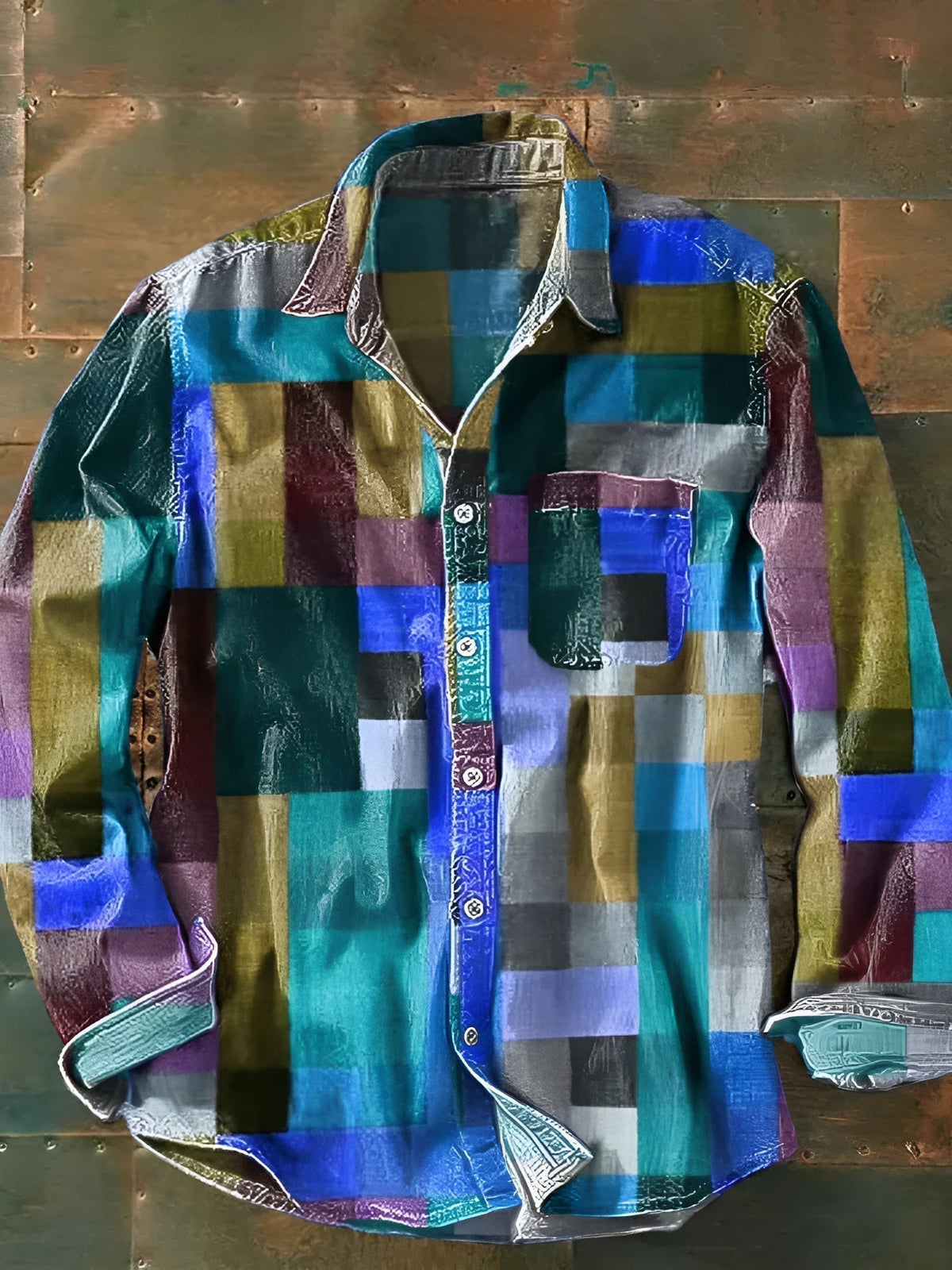 LEO | Sweter patchworkowy z kontrastowymi panelami 4