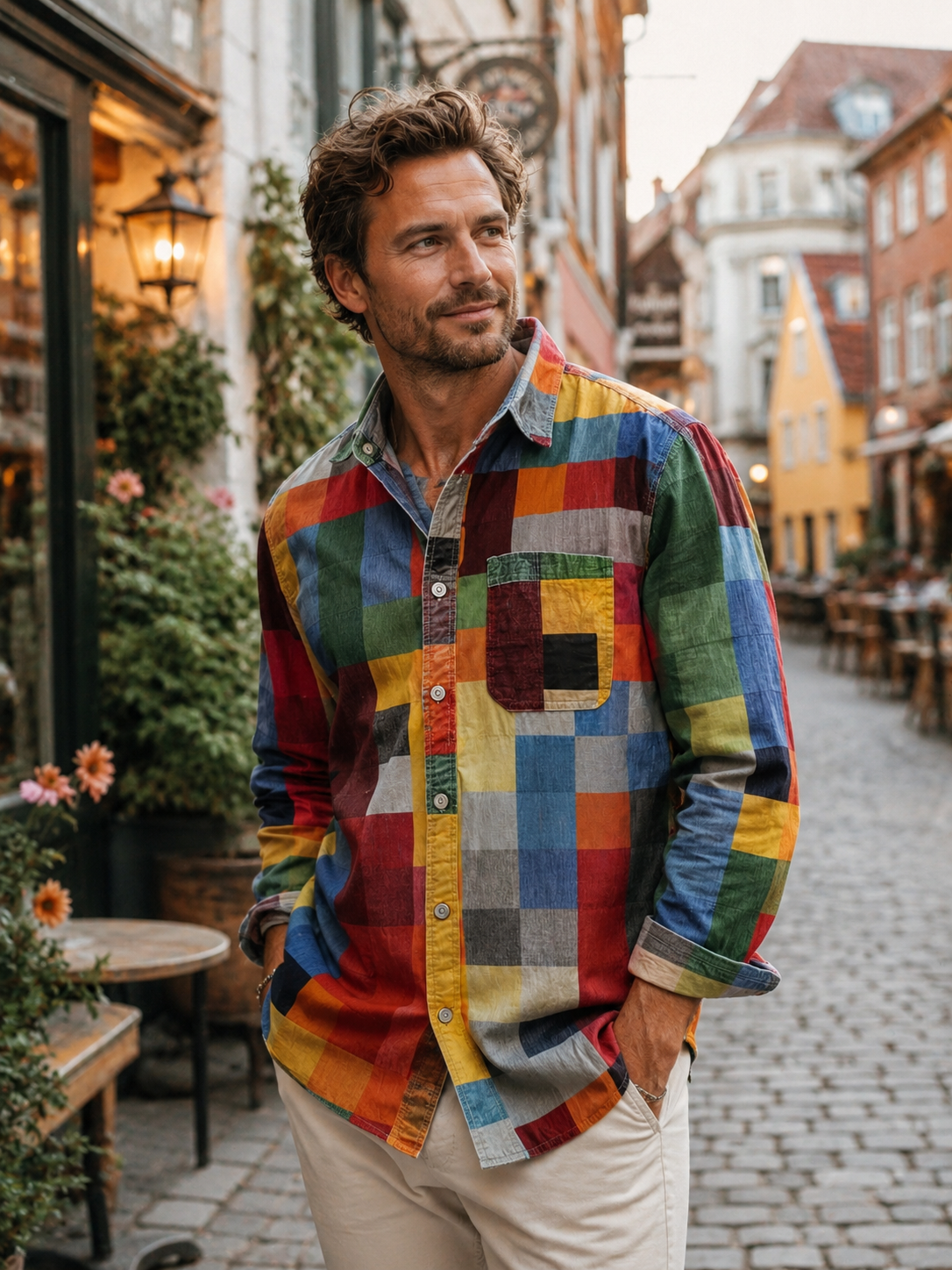 LEO | Sweter patchworkowy z kontrastowymi panelami 5