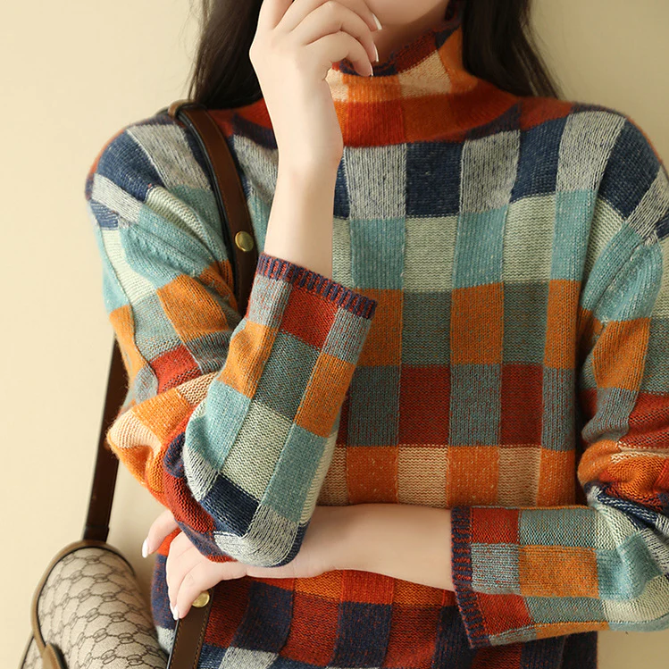 MAGDALENA | Sweter w kratę