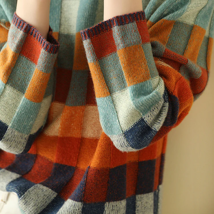 MAGDALENA | Sweter w kratę