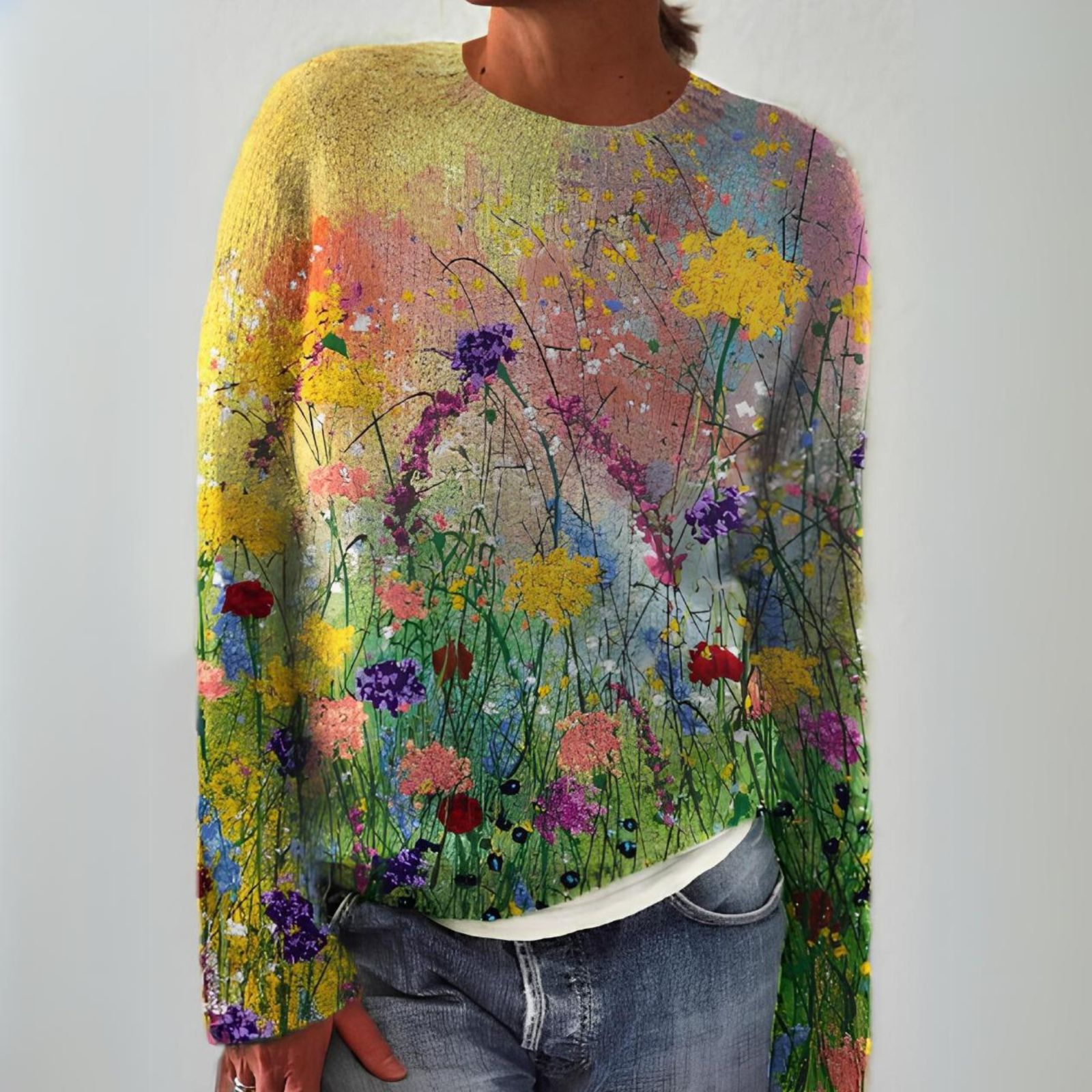 MAŁGORZATA | Sweter w kwiaty