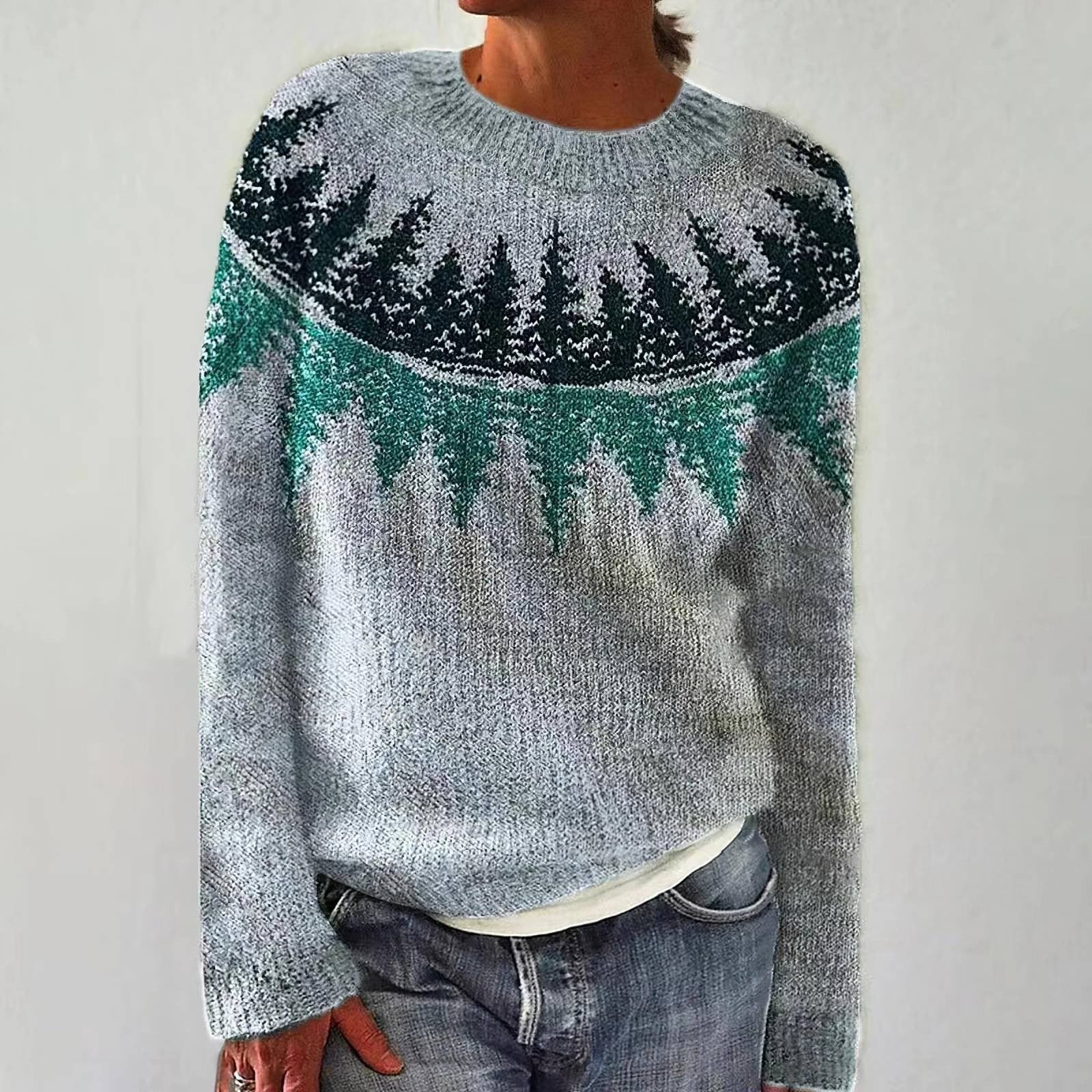MONIKA | Sweter w leśny wzór