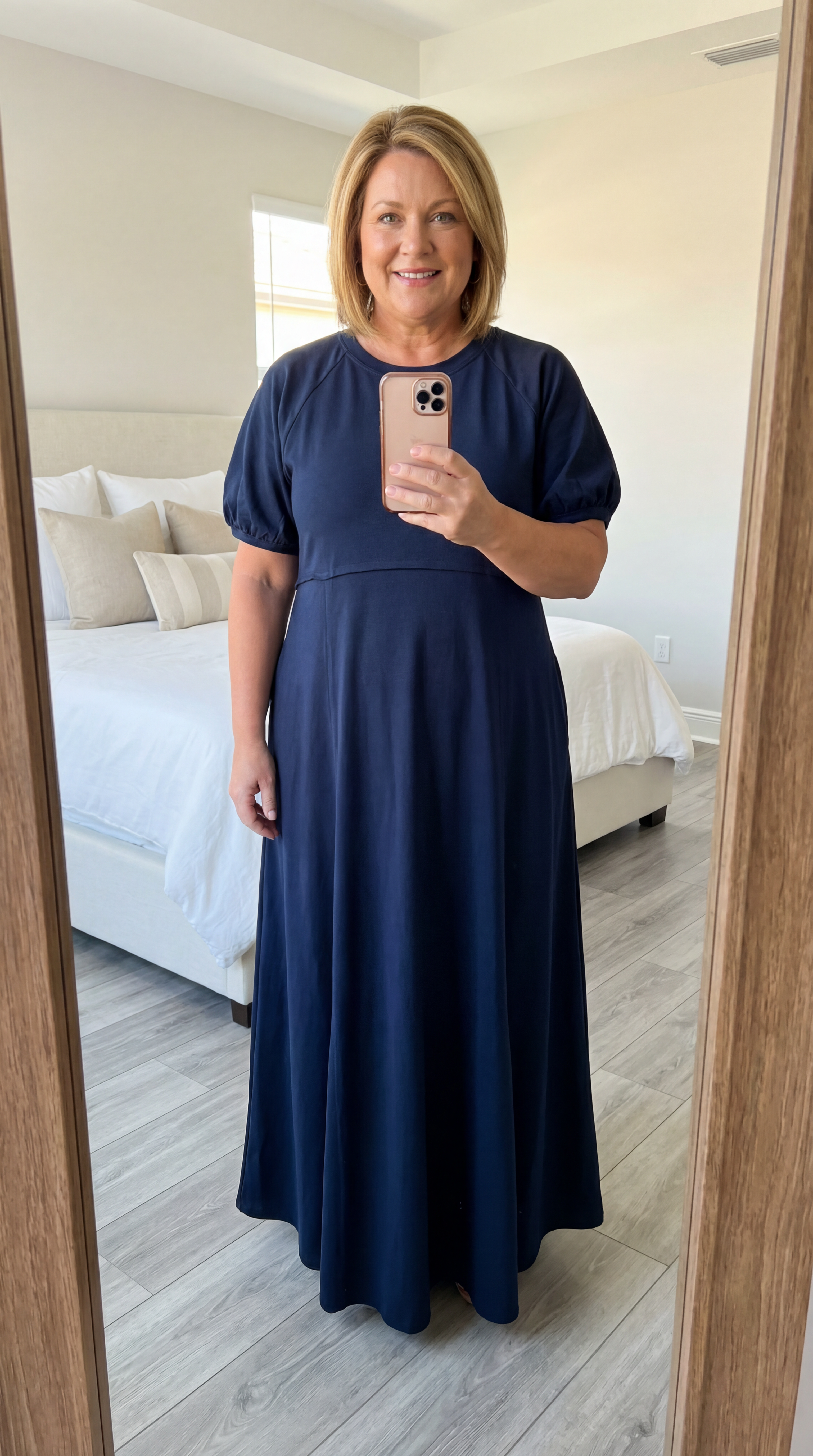 ALESSIA | Sukienka maxi z bufiastymi rękawami