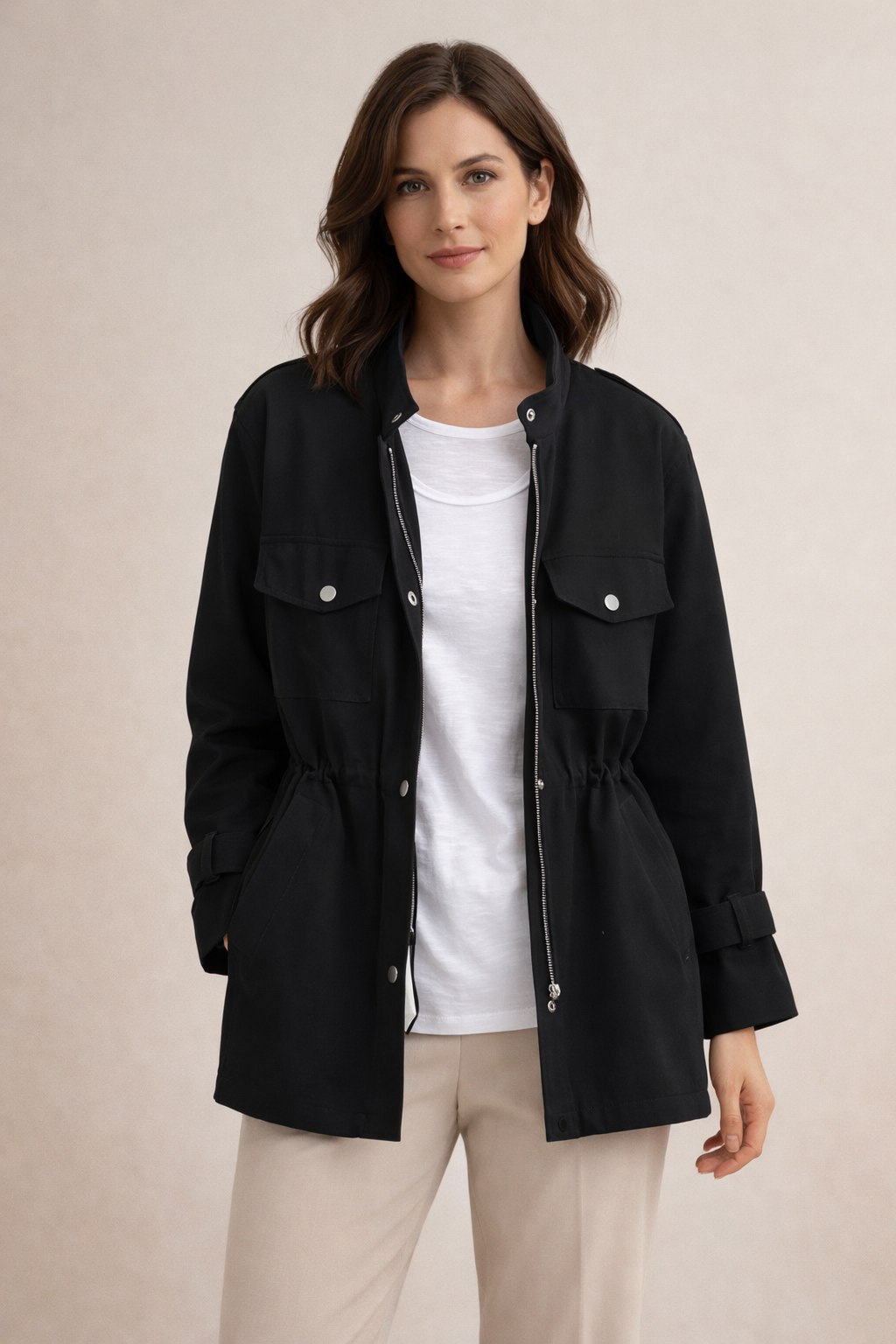 SANDRA | Kurtka w stylu utility z troczkiem